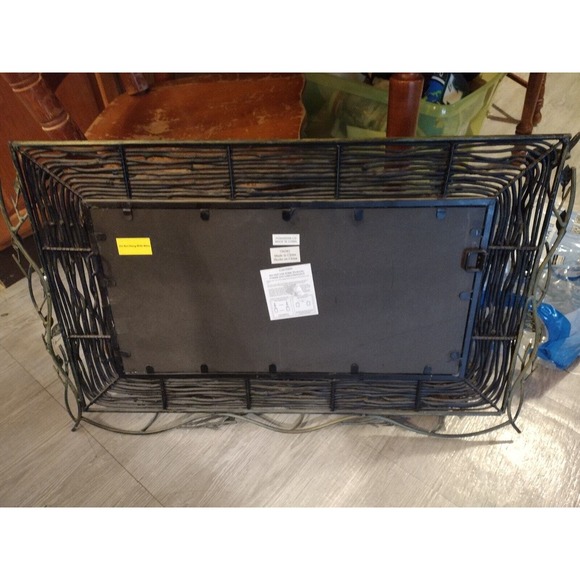 Wrought Iron Rustic Farm House Decor BIRDS Nests Decorative WALL MIRROR 33" Long - Picture 6 of 7